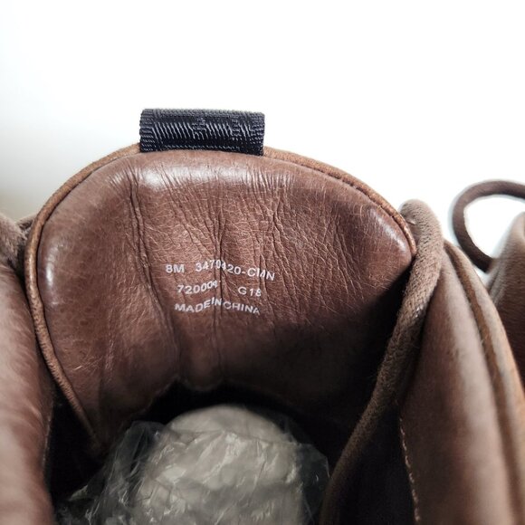 FRYE Allison Leather Combat Boots Lace-up Back Zip Brown Sz 8 - Picture 9 of 10